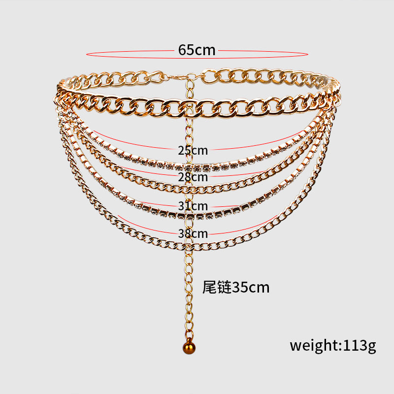 Women's Summer Jewelry Hot Pants Multilayer Gold Chain - Street Empowerment