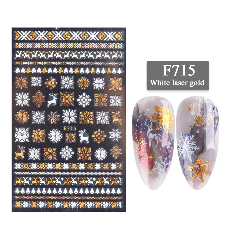 Christmas Gold Laser Snow Stickers - 3g