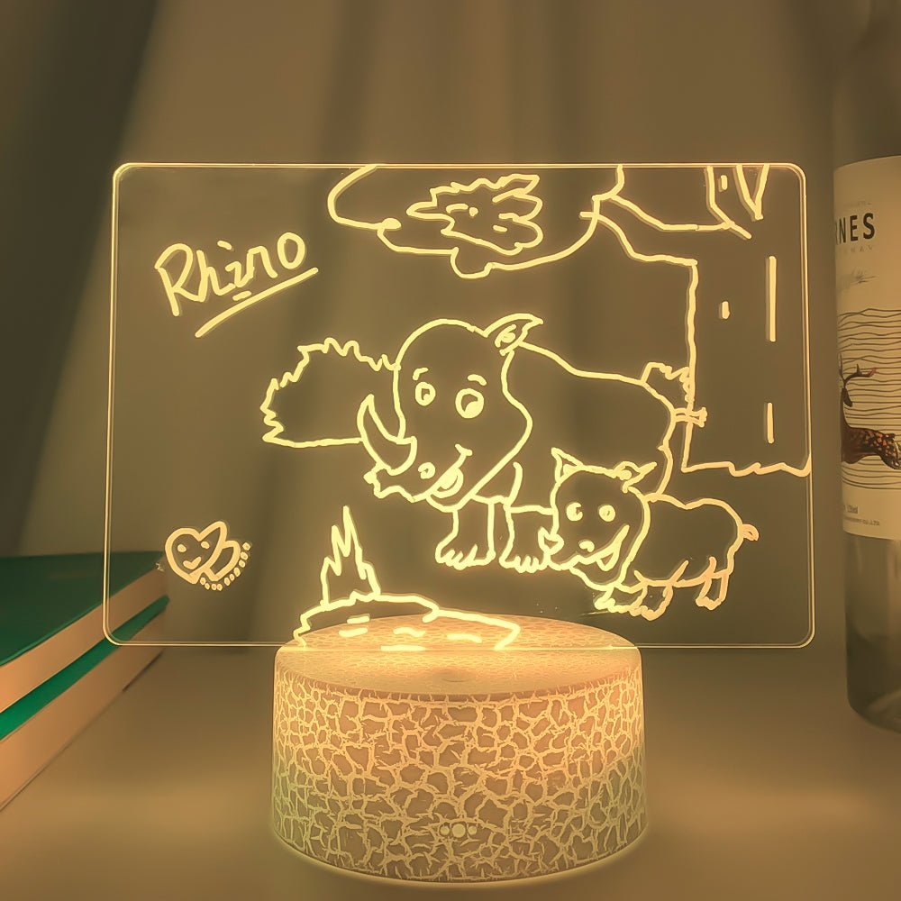 3D ljus handskriven akryl anslagstavla