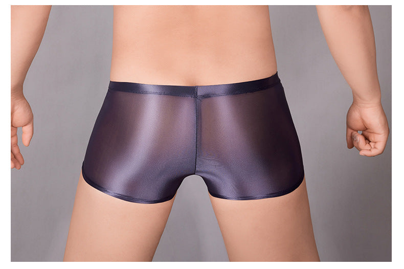 Oil Glossy U Convex Ultra-thin Transparent Men's Comfortable Stretch Shorts