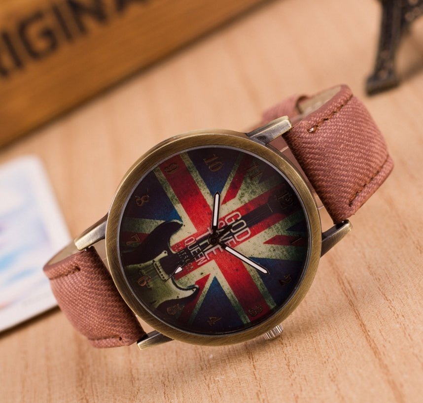 UK Flag Wrist Watch - Stylish Elegant Modern Sophisticated Functional Fashionable Vibrant Statement