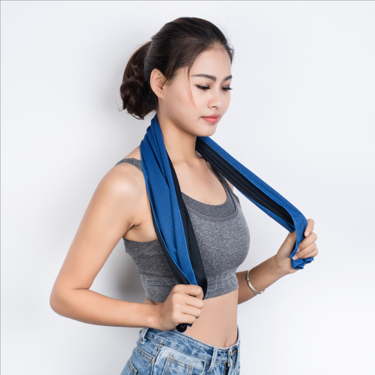 Professional Sports Quick-Drying Cooling Towel - Microfiber Spandex Blend (30x100cm, Chemical-Free Physical Cooling)