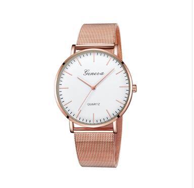 Mode Fritidsklockor Dam Herr GENEVA Dam Klassisk Quartz Armbandsur i rostfritt stål Armbandsur