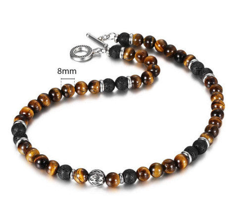 Amazon Stone Tiger Eye Stone Armband Halsband 108 Buddha Beads Lotus Armband