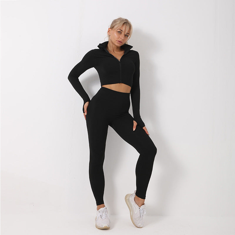 3st Yogaset Seamless Sport Set Dam Gym Kläder Leggings Dam Crop Top Sport BH Dam Fitness Gym Set Dam Outfits Träningsoverall