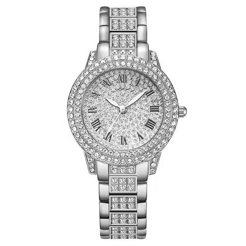 Women's Diamond Fashion Roman Quartz Watch - 5-Piece Set