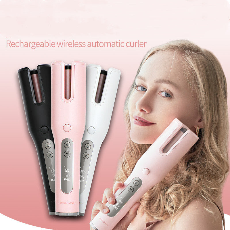 Trådlös Automatisk Curler USB LCD-skärm Keramic Värme Anti-perm Curlere