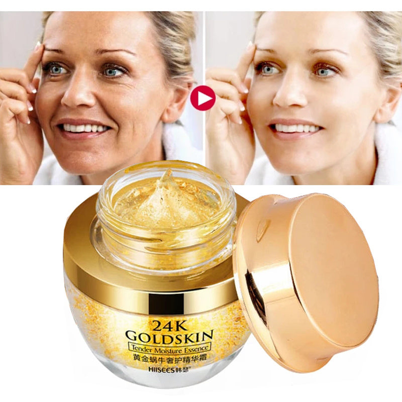 24K guld ansiktskräm Torr hudvård Whitening Snigel Brightening