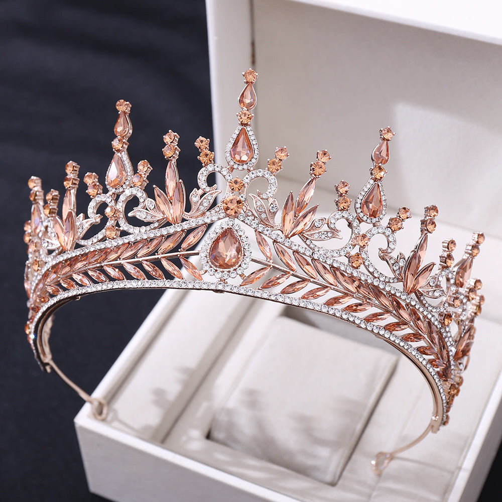 Bröllopshuvudbonader Hårbåge Set Crystal Baroque Large Crown