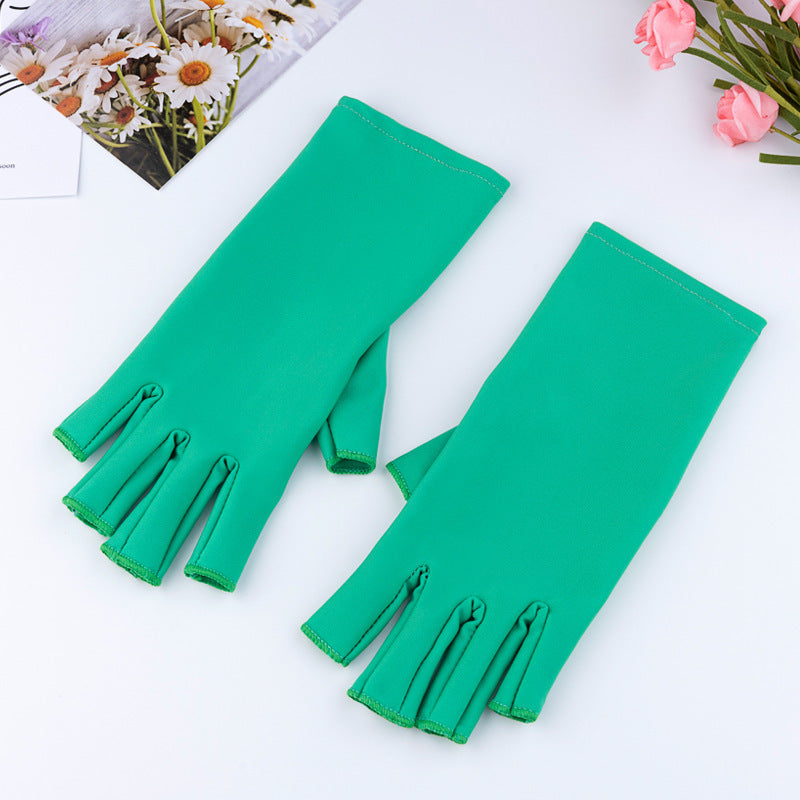 Manicure UV Protection Gloves - Half-Finger Design | Professional Nail Care Pair
