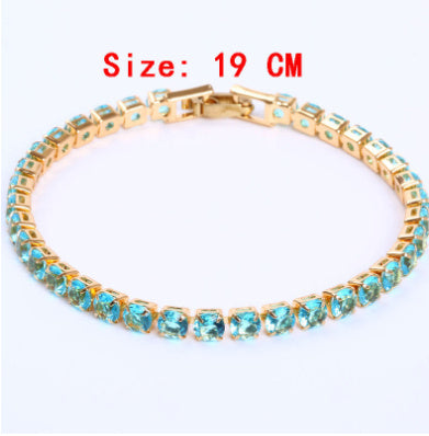 Cubic Zirconia Tennisarmband Iced Out Chain Kristallarmband Dam Herr Guld Armband Smycken