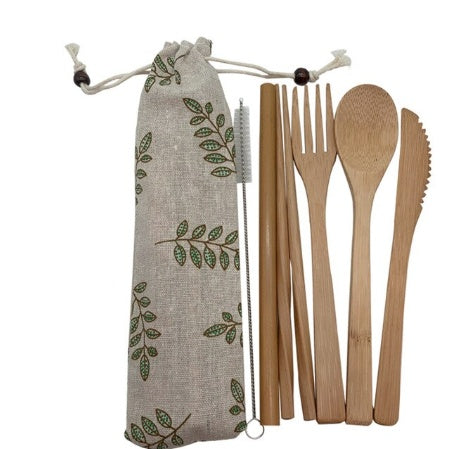 Holiday Travel Bamboo Utensils Set