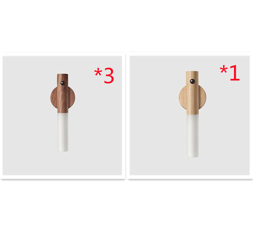 Lampe LED magnétique sans fil en bois avec capteur de mouvement PIR, luminaire décoratif d'intérieur, idéal pour un couloir, un porche ou une armoire, USB