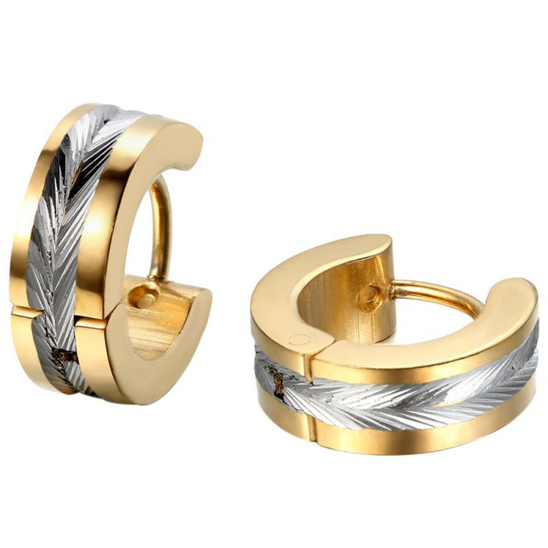 Boucle d'oreille en acier inoxydable et titane pour hommes, Clip d'oreille, couleur électrique, salle de mode européenne et américaine