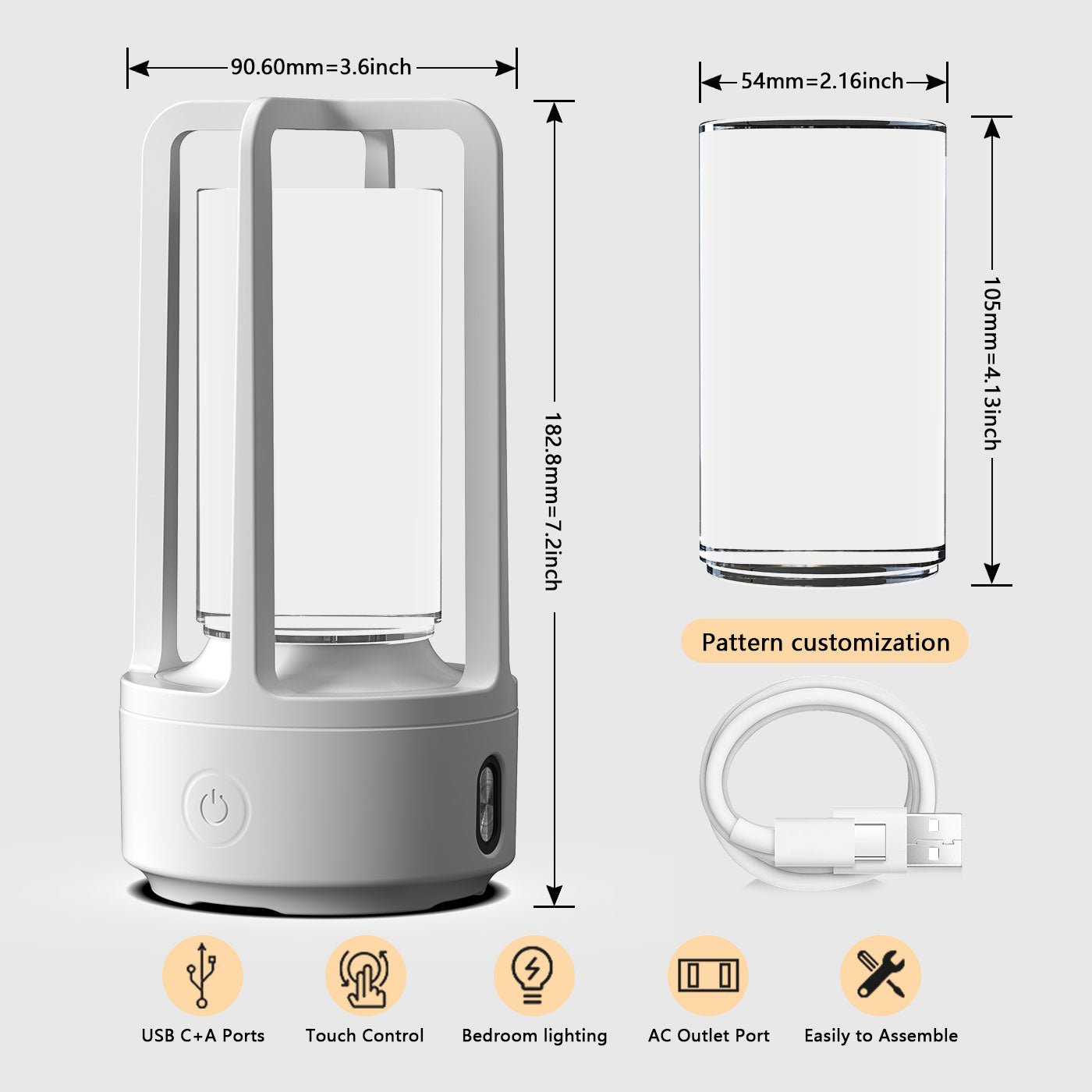 Creative 2 i 1 ljud akryl kristall lampa och Bluetooth-högtalare Alla hjärtans dag gåva Touch nattlampa