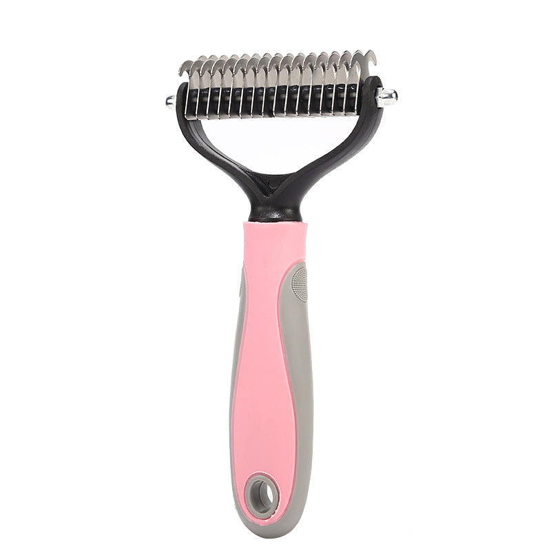 Stainless Steel Pet Brush - Double-Sided Hair Removal Comb for Grooming