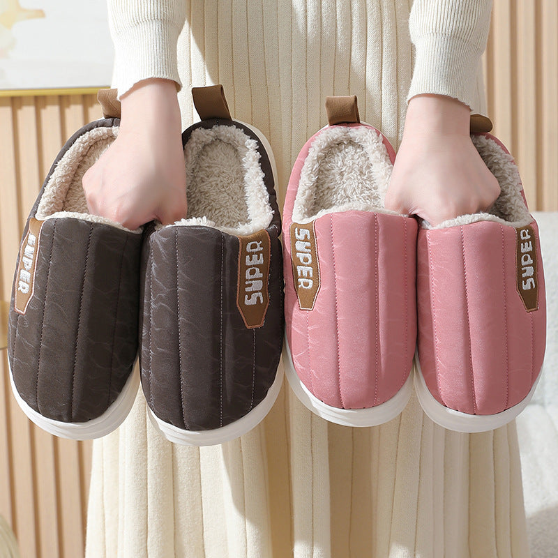 Waterproof Striped Home Slippers for Women