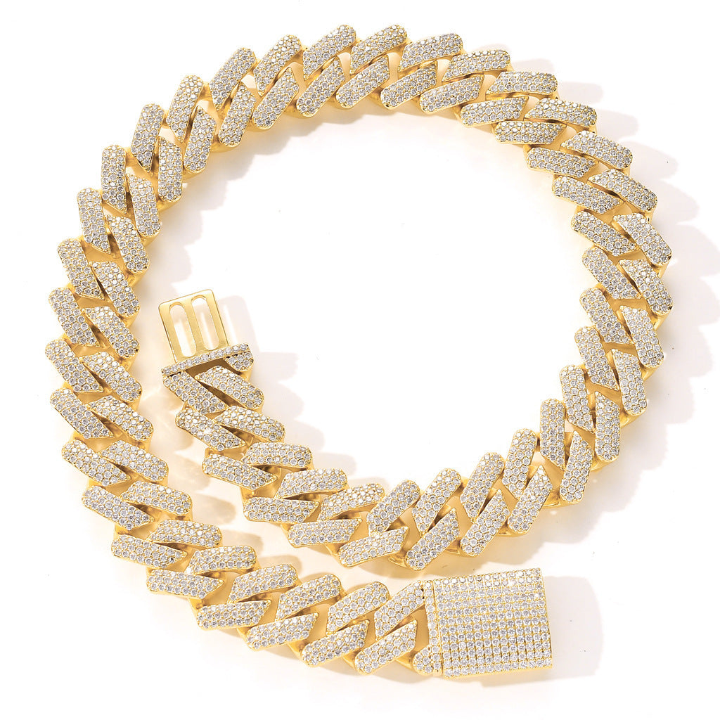 Hiphop-halsband i helt zirkon