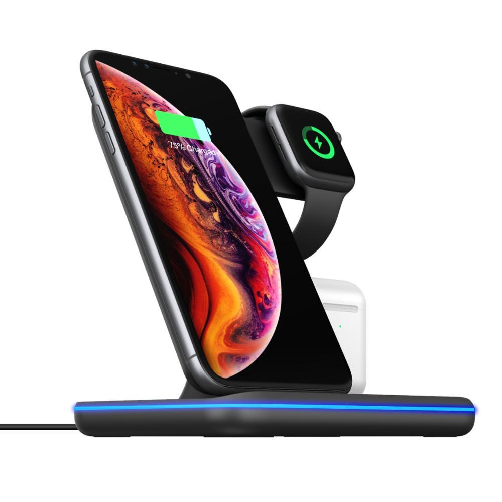 3-in-1 Wireless Charger Stand - Compatible with Phone, Watch & AirPods
