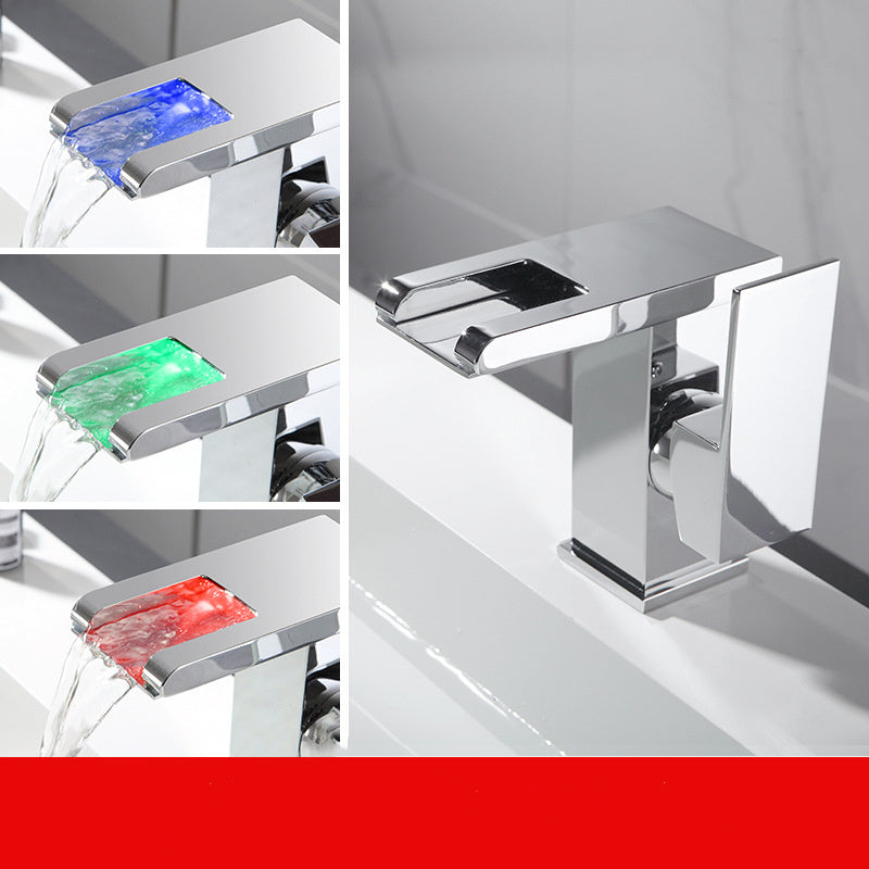 Illuminated Waterfall Bathroom Basin Faucet