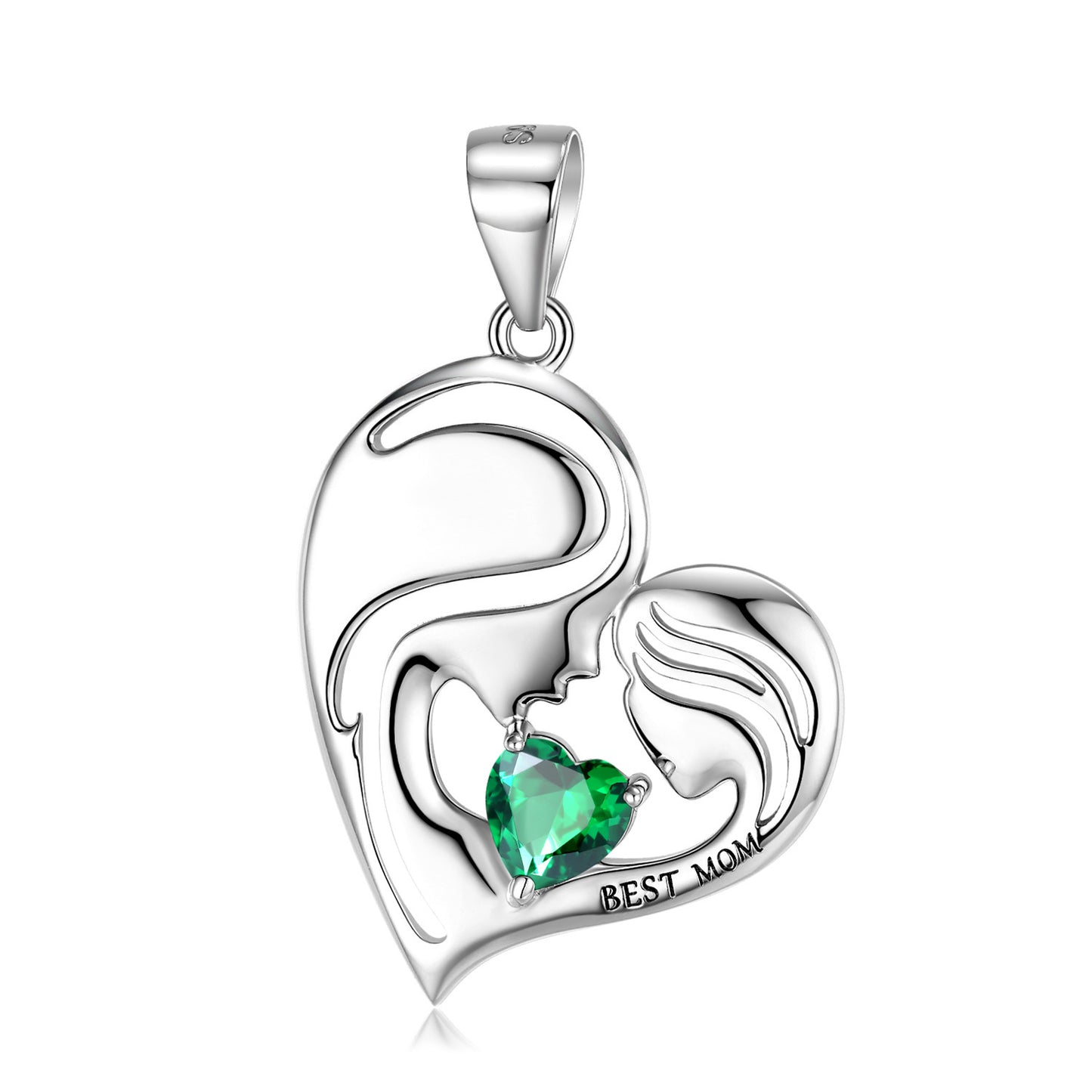 Halsband i 925 sterlingsilver med bästa mamma-motiv, mors dag-serien