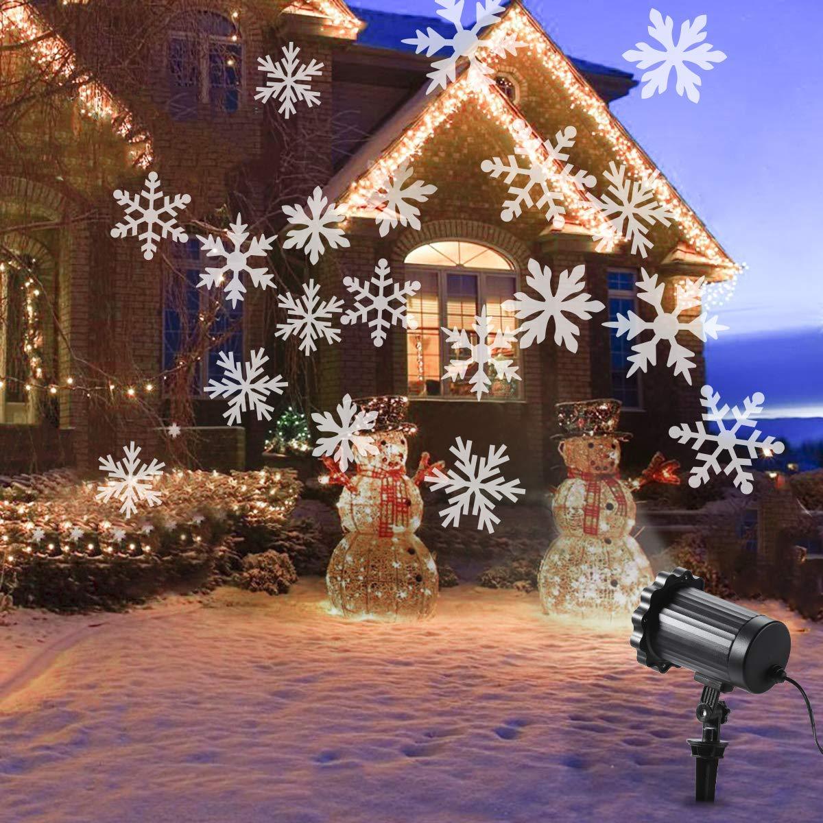 LED Noël Blizzard Flocon De Neige Lumière Laser Projecteur De Neige En Mouvement Jardin De Neige Projecteurs Laser Lampe Pour La Fête Du Nouvel An Décor Lampes À Gazon
