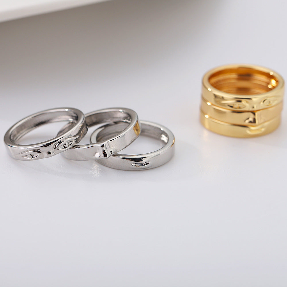 Bague à visage touchant, nouveau design de niche