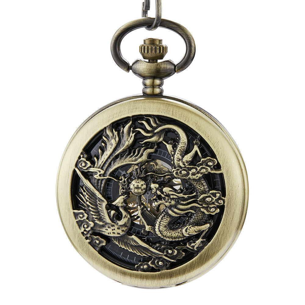 Hollow Relief Mechanical Large Pocket Watch - Sophisticated Precise Timeless Elegant Readable Statement