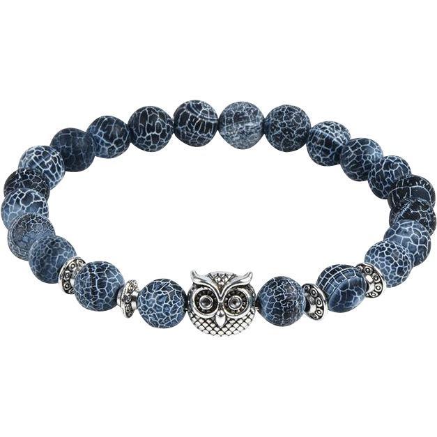 Naturstens ugglehuvud yogaarmband