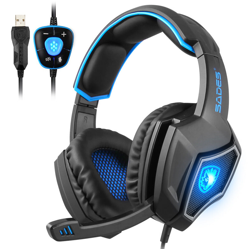 Datorheadset kit 7.1 ljud med reflekterande mikrofon