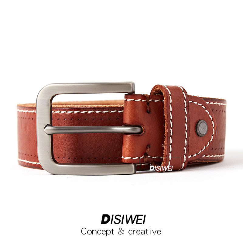 Washed Leather Belt - Vintage Character