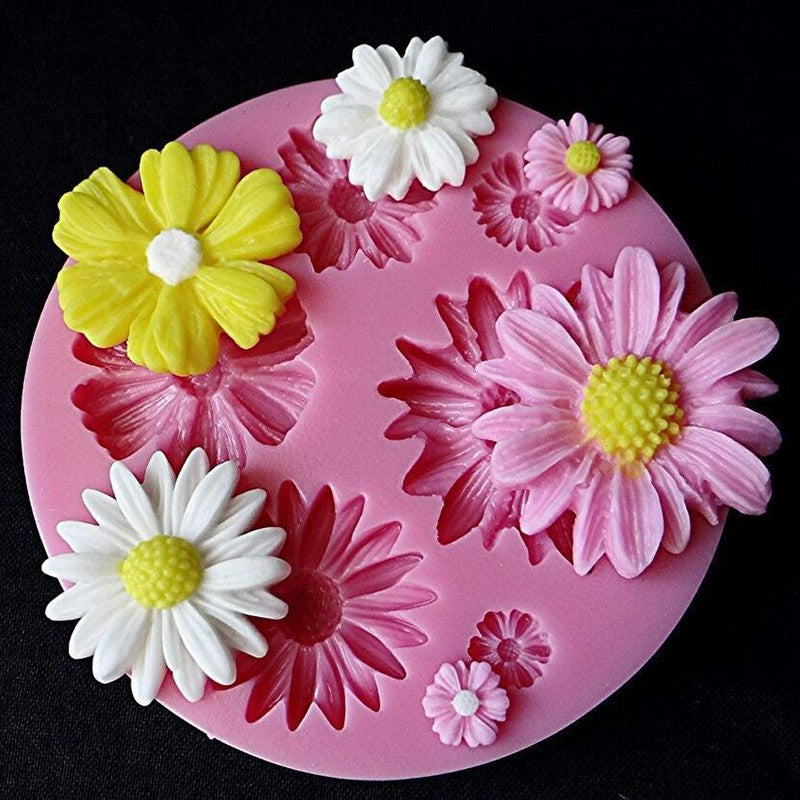 Moule à gâteau Fondant en forme de fleur 3D, en Silicone, DIY