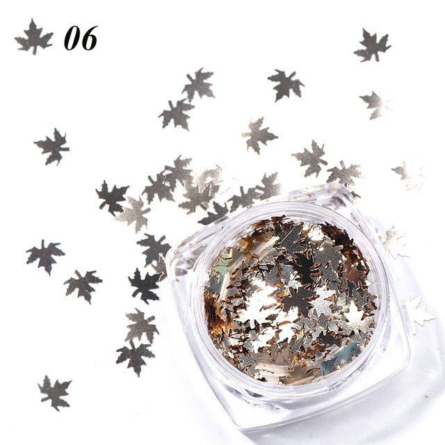 Autumn Maple Leaf 3D Sequins - Mixed Color Gradient | Leaf Drop Design 1 Box Set