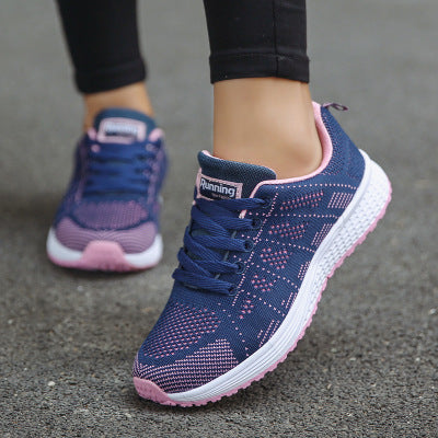 Damskor Casual Mode Andningsbara Promenadskor Platta Skor Vita Sneakers Dam Tenis Feminina Damskor