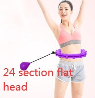 Professional Adjustable Smart Hula Hoop - ABS No-Fall Technology (18/21/24 Knots, Pink/Purple)