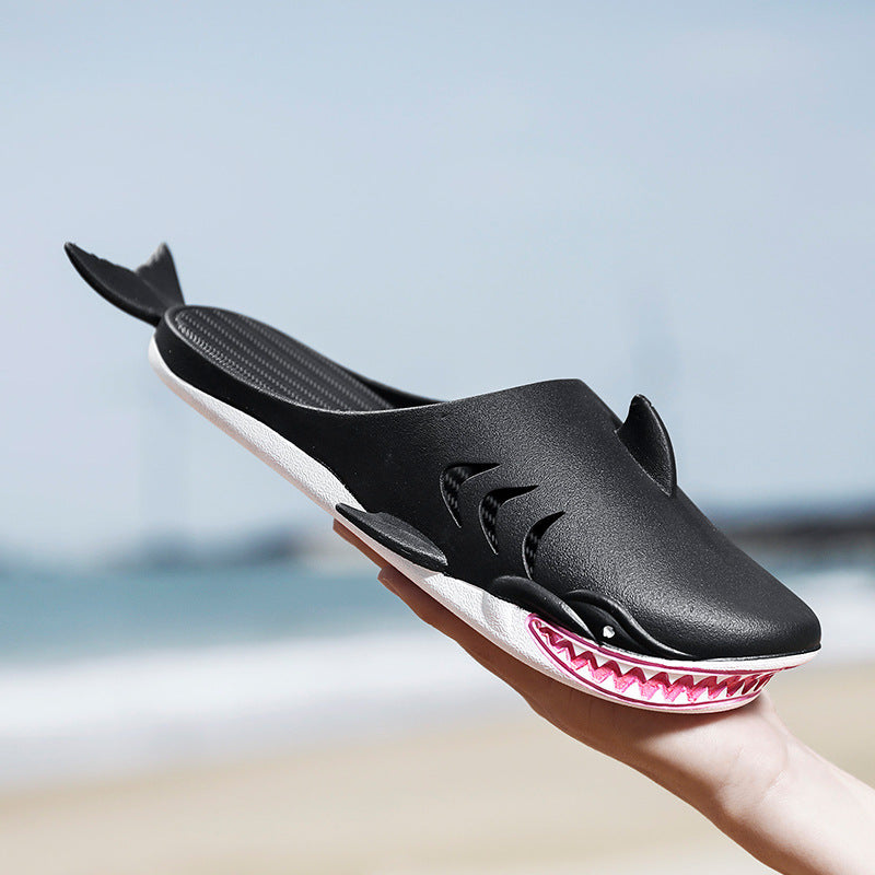 Shark Tofflor Strandskor Hem Platt Tofflor Dam Herr