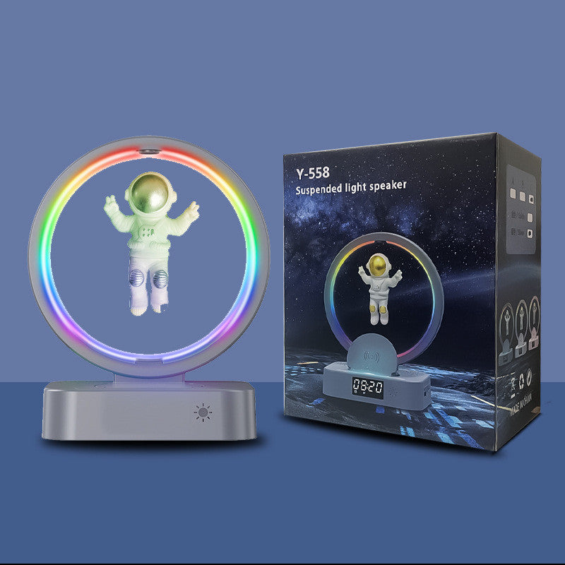 Magnetisk levitation Bluetooth-högtalare Astronaut Hem RGB Mini Radio TWS Ljudbox Utomhus trådlös subwoofer TF AUX USB