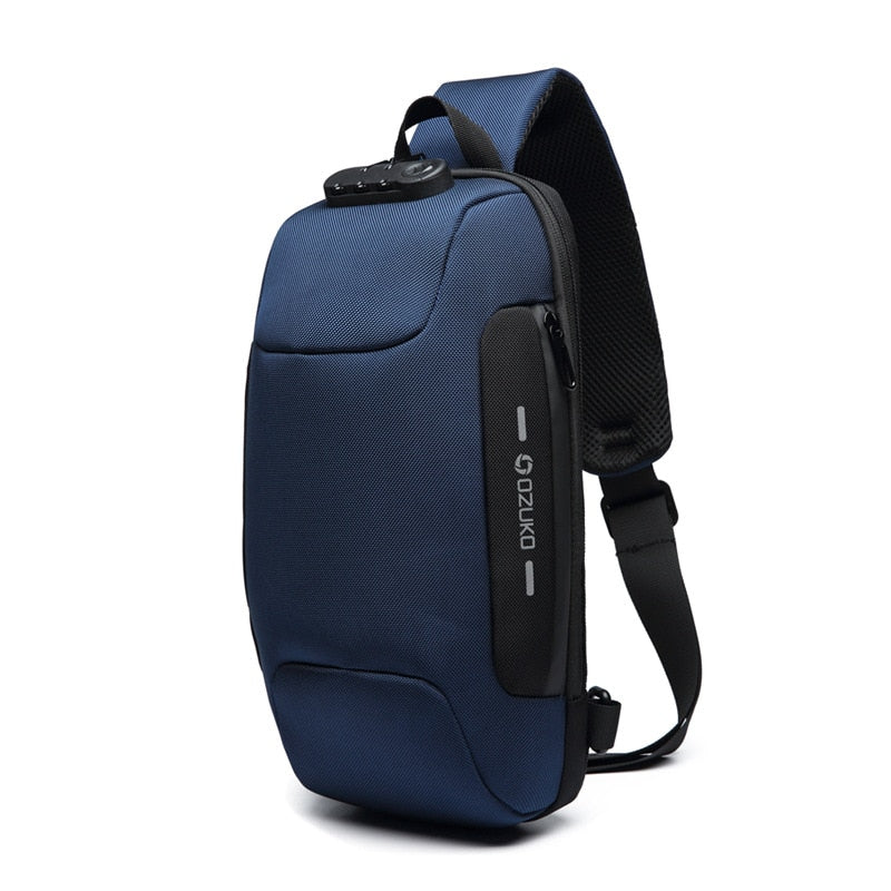 Sac à bandoulière multifonctionnel antivol sac de poitrine étanche USB
