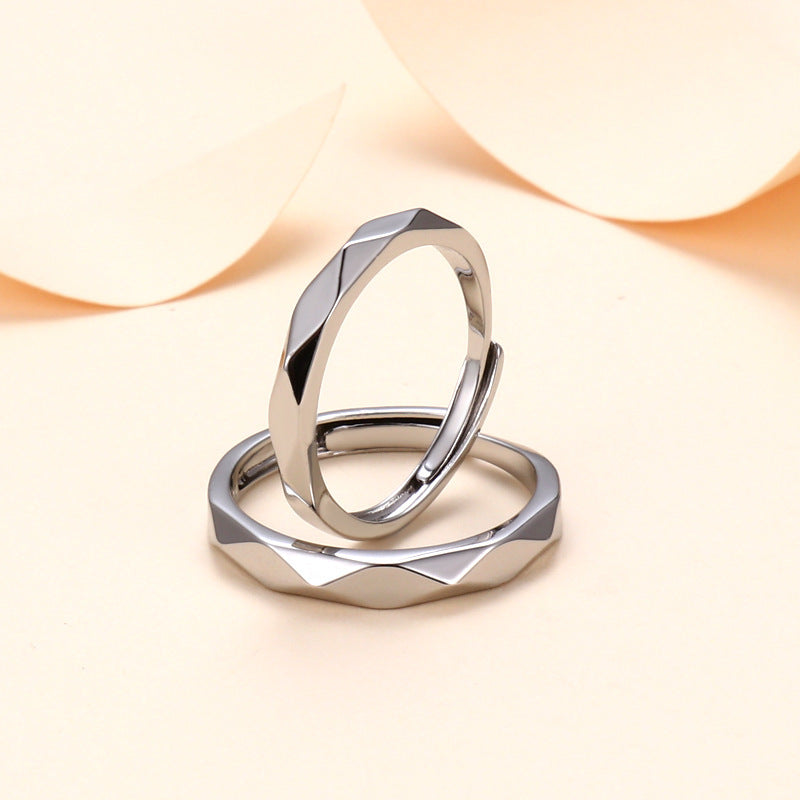 Angular Love Parring Handgjorda Kinesiska Stil Retro Herr- Och Kvinnor Parringar