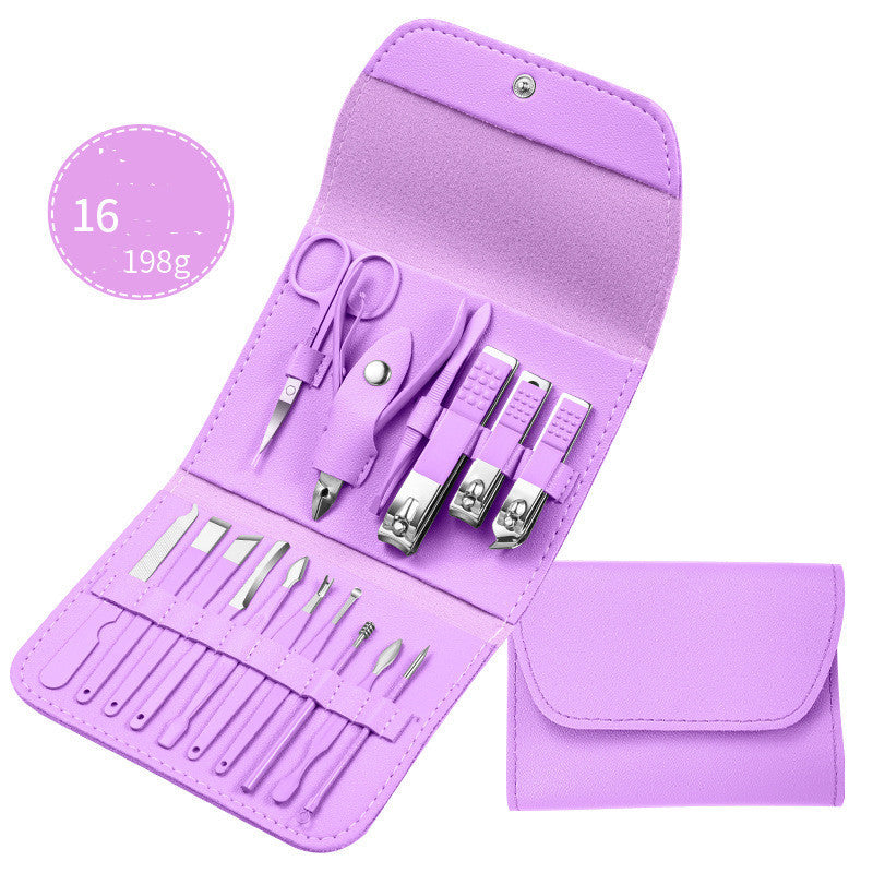 Professional Stainless Steel Grooming Set - 7-20 Pieces Heat Treatment | Multiple Colors Leather Case