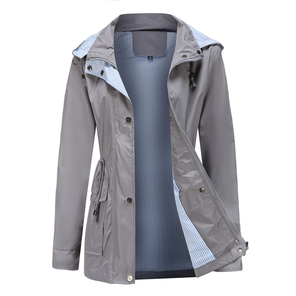Trench-Coat à Capuche Amovible Femme Grandes Tailles