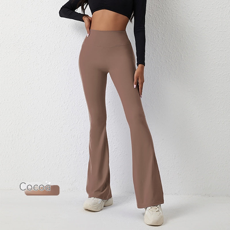 Bell-bottom byxor Dam Yoga High Waist Byxor Leggings Wide Leg Fitness Byxor