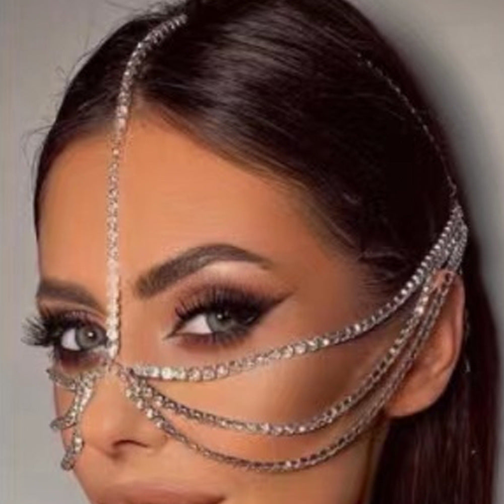 Flerskiktad Tofs Sexig Maskkedja Håraccessoarer Brud Bröllopssmycken Accessoarer