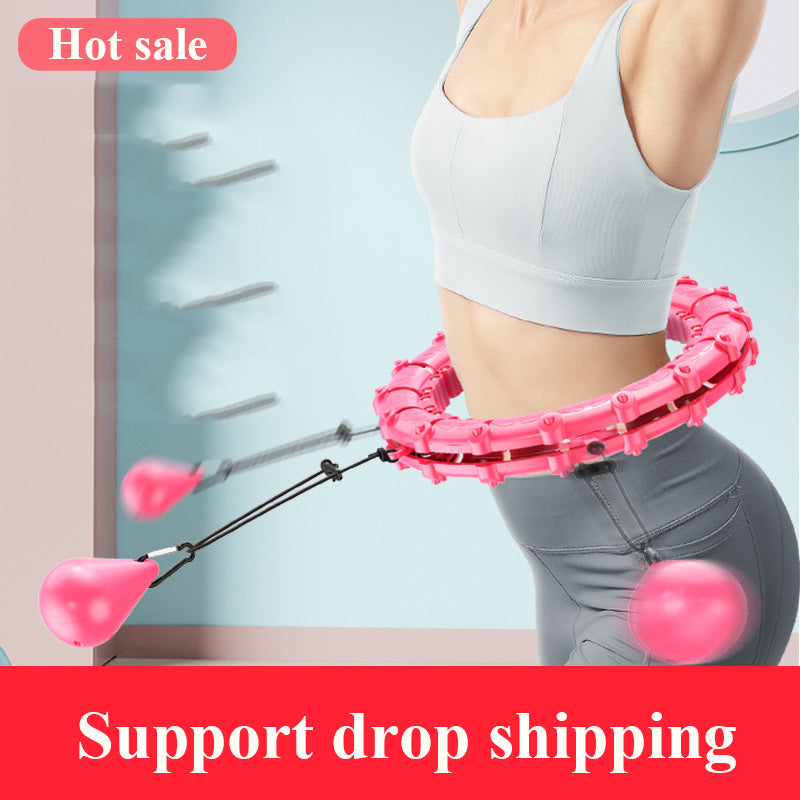 Professional Women's Slim Waist Smart Fitness Equipment - ABS Construction (21 Knots, Lilac Purple/Coral Pink)
