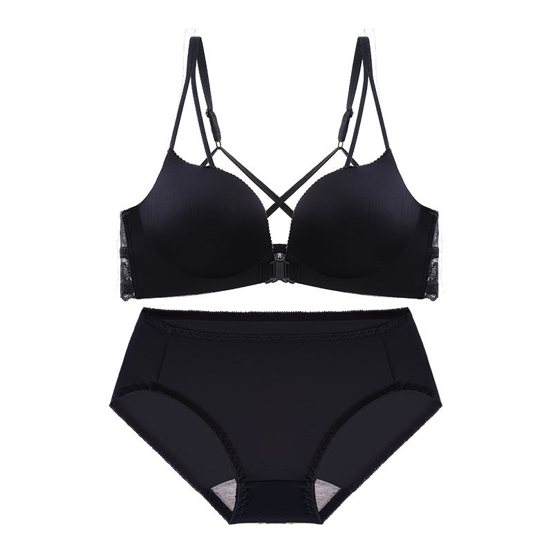 Front Button Underwear Women Without Steel Ring Gathering Bra