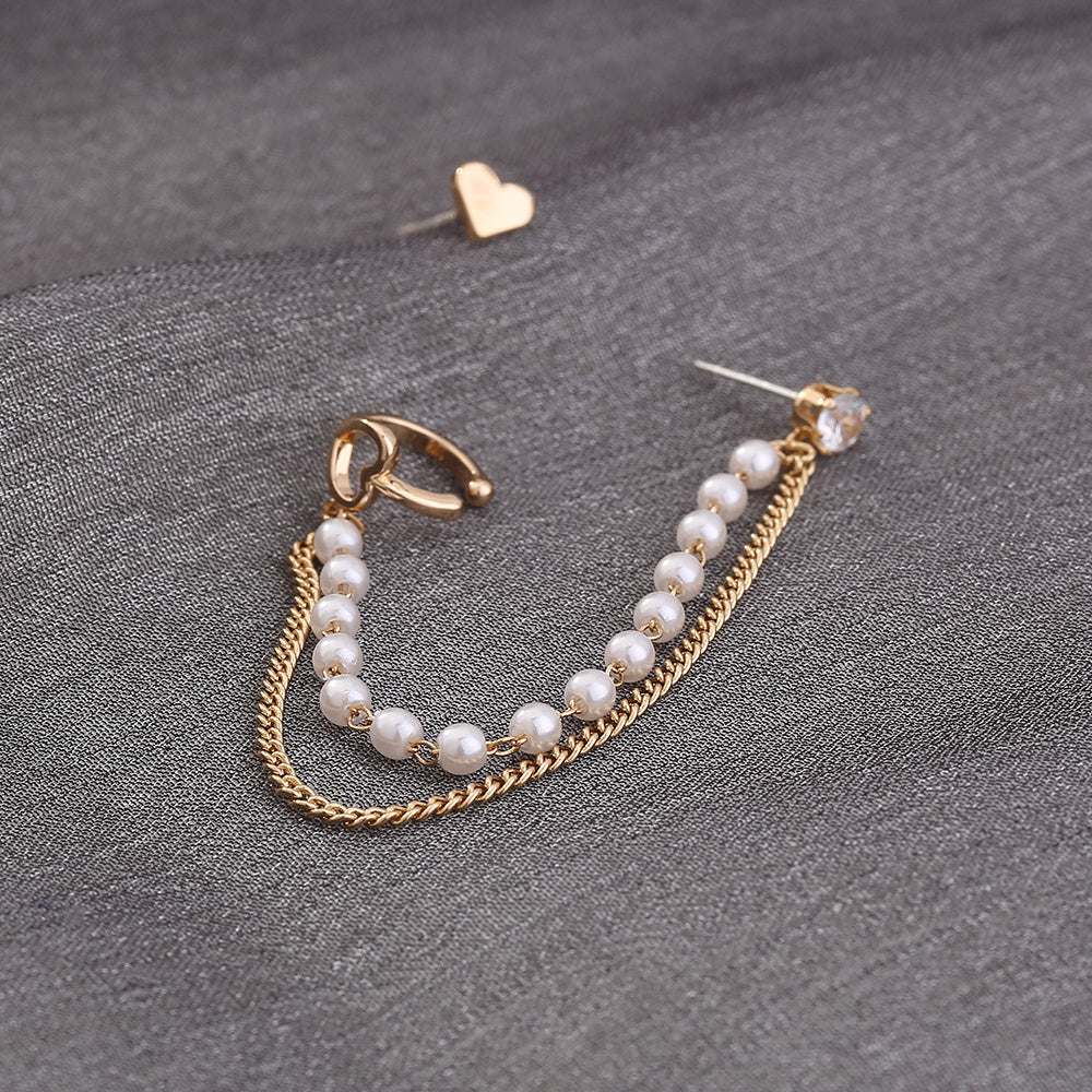 Korean Version Of The Pearl Earring Earring Earbone Clip No Ear Holes Cold Wind Love Earrings Ornaments