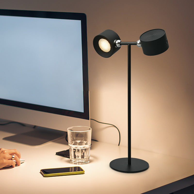 Magnetisk berörbar LED USB Uppladdningsbar Bordslampa 360 Rotera Sladdlös Fjärrkontroll Skrivbordslampor Hem Sovrum Vägg Nattlampa