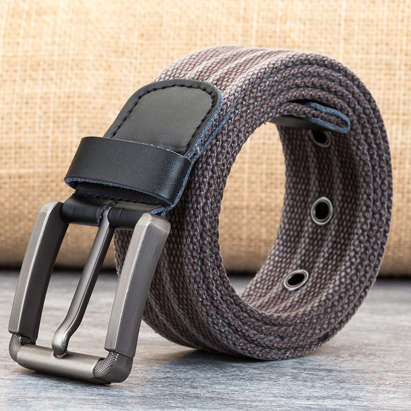 Men's Pin Buckle Polyester Woven Canvas Belt - Effortless Comfort