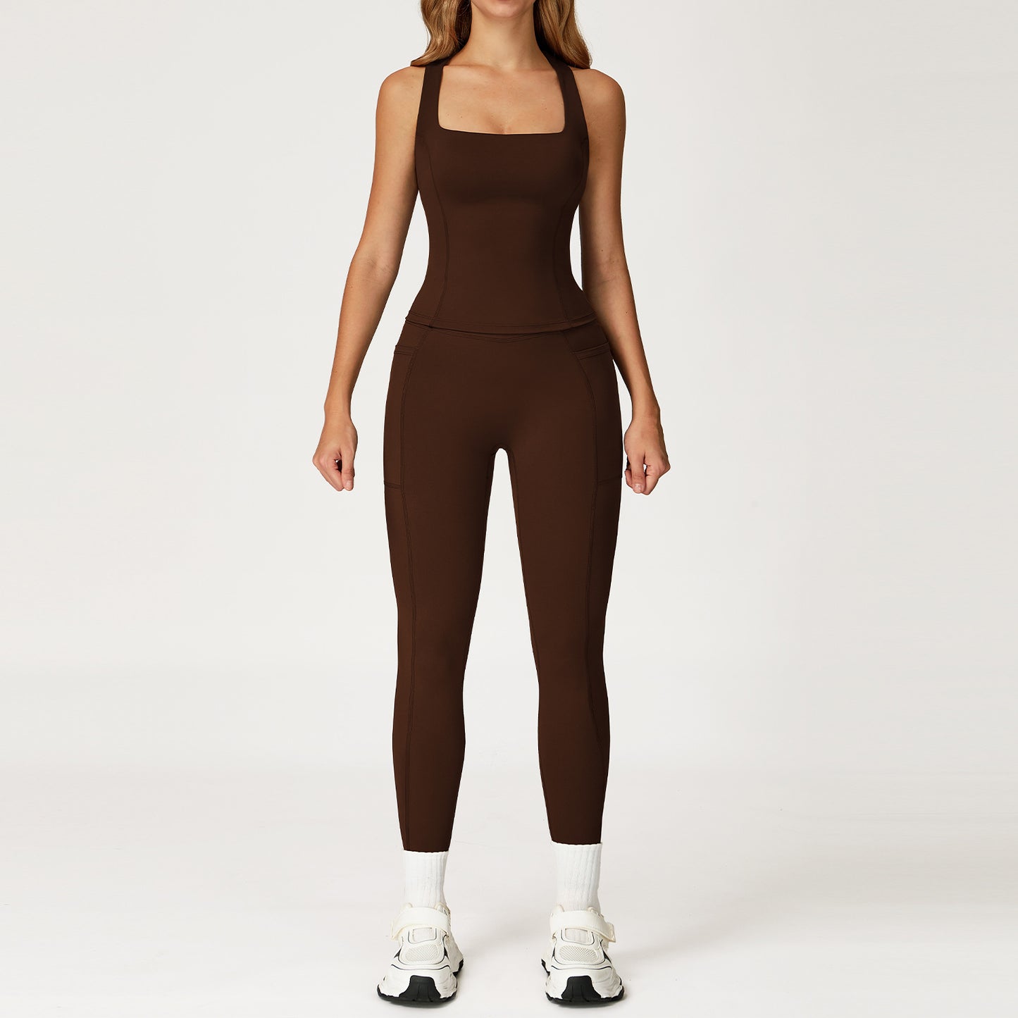 Naked Feel Yoga Set I-Back Slim-Fit Workout Outfit For Women