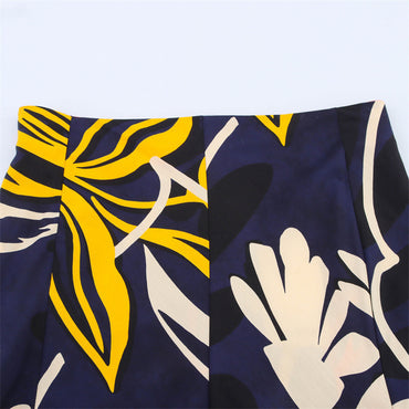 Loose Casual Ethnic Style Flower Printed Skirt